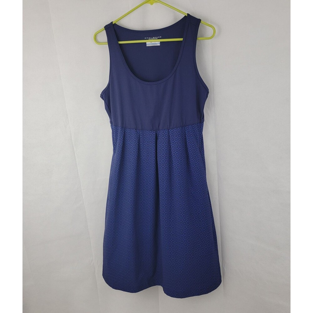 COLUMBIA Womens Dress Sz M Marrakesh Maven BLUE Dots Hiking Tennis Omni Shade